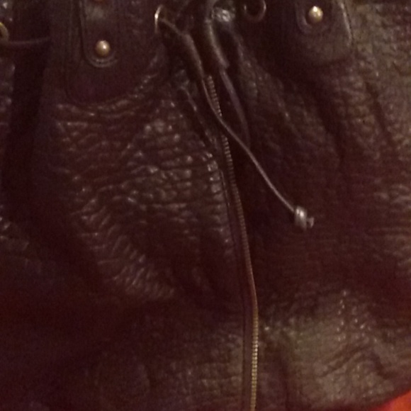 Black Leather drawstring purse - Picture 12 of 17